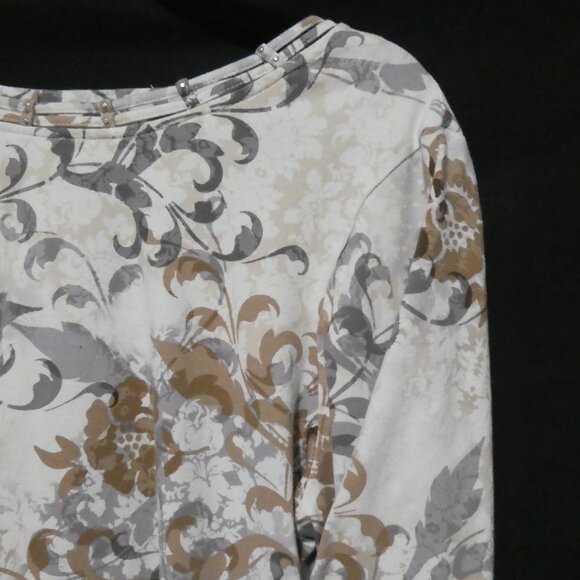 ALFRED DUNNER | large | Floral Long Sleeve Shirt | Beautiful and Unique Neckline - Picture 5 of 16